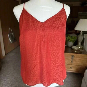 Burgundy and red animal print cami tank top XS